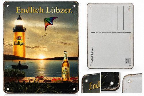 Lübzer blechschild endlich - lübzer, „endlich