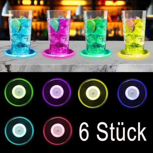 6er led untersetzer bierdeckel - led,