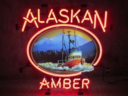 Alaskan amber brewing neon - alaskan,