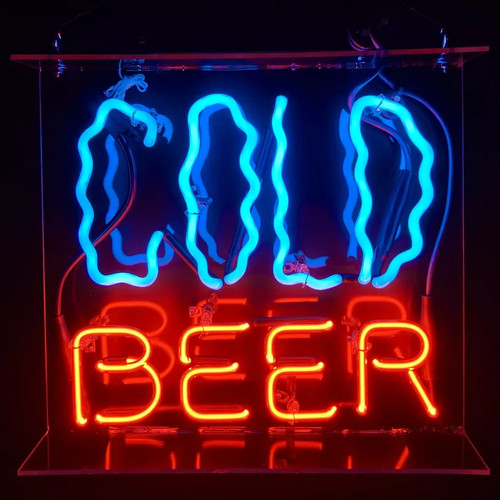 Cold beer neonschild - 14"x9"cold,