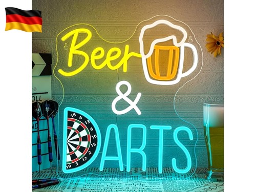 Bier darts neon schild - bier, beer