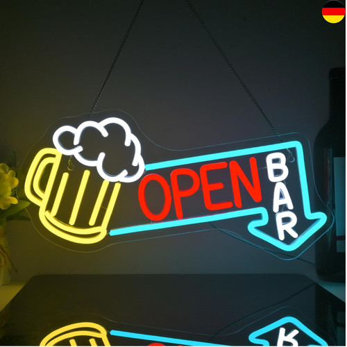 Open bar neon schild - schild, bier