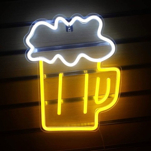Neon led schild bier krug - neon,