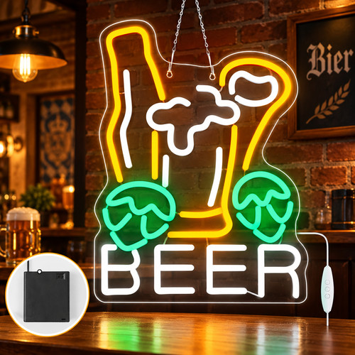Neonschild bier led - bier,